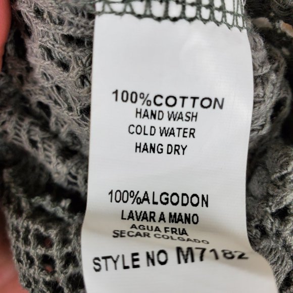 Monoreno Crochet Lace Open Knit Olive Green Dress - Picture 9 of 9